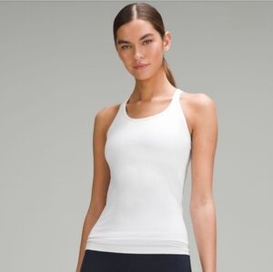 Lululemon Ebb to the Street White Ribbed Workout Tank